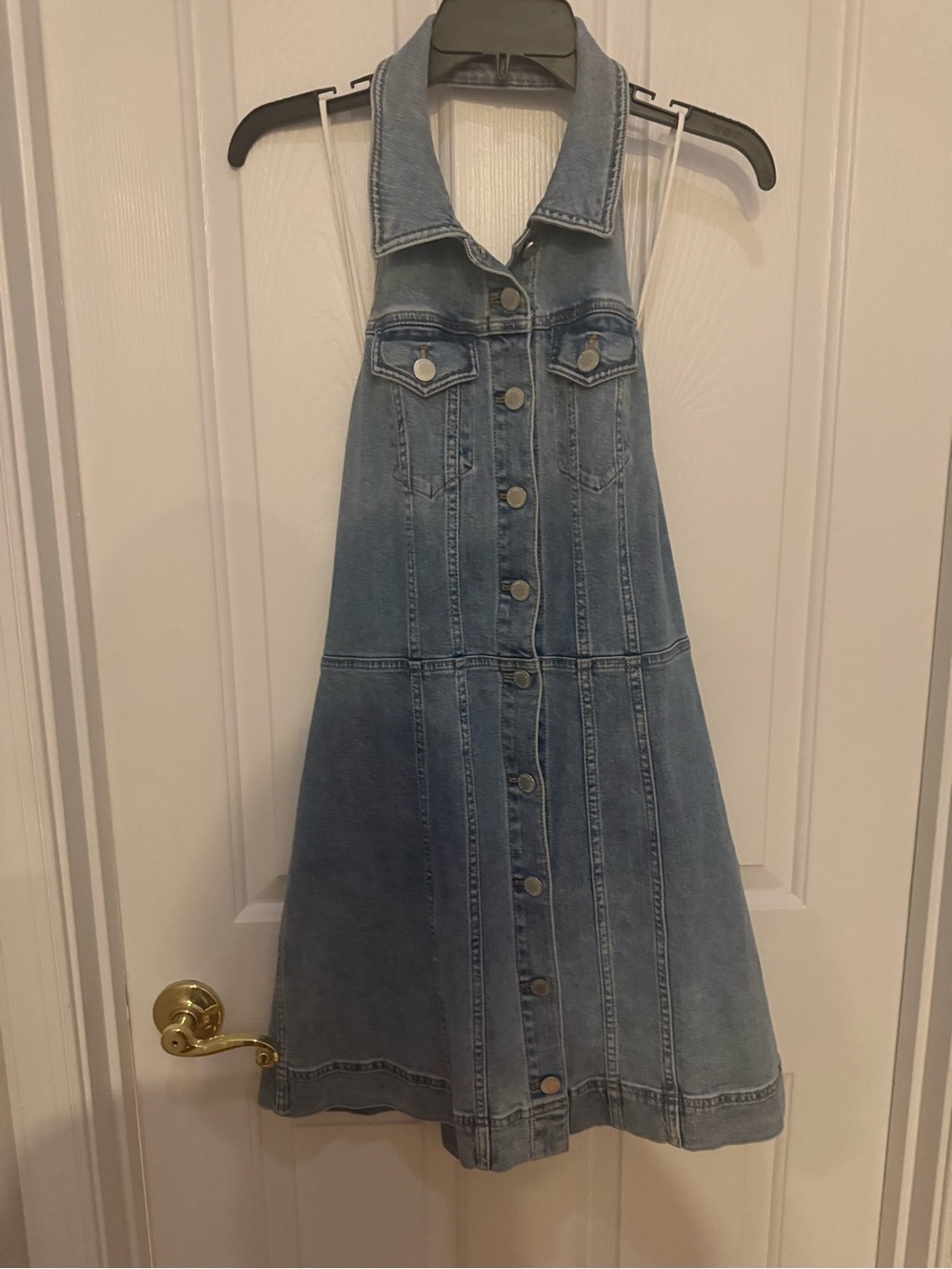 Alice + Olivia Kendall Denim Halter Minidress - Picture 7 of 9